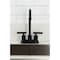 Kingston Brass Double-Handle 4" Centerset Bar Faucet with Knurled Handle, Matte Black KB5490KNL - alternate 2