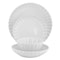 Elama Jane 16 Piece Scalloped Double Bowl Porcelain Dinnerware Set in White ELM-JANE16 - alternate 2
