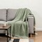 Homeroots 50" X 60" Green Cotton Woven Geometric Throw Blanket with Fringe 518809 - alternate 2