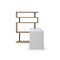 Homeroots 93" White and Natural Wood and Metal L Shape Writing Desk 543808 - alternate 2