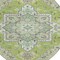 Homeroots 8' Green Ivory And Brown Round Oriental Washable Indoor Outdoor Area Rug 600152 - alternate 2