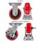 Hyw Products Heavy Duty Caster Set 5in Polyurethane on Plastic Wheels, 2 Rigid & 2 Swivel with Brake, 4PK 40-50R-A1-PU-2,40-50S-A1-PU-TB-2 - alternate 2
