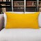Homeroots 14" X 26" Yellow Cotton Lumbar Throw Pillow With Texture 529221 - alternate 1