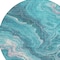 Homeroots 8' Teal Blue Gray And Ivory Round Abstract Washable Indoor Outdoor Area Rug 618210 - alternate 3