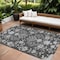 Homeroots 9' X 12' Charcoal Gray And Beige Floral Washable Indoor Outdoor Area Rug 605465 - alternate 1