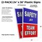Signmission Safety Is A Team Effort, Plastic Signs Only 24 Inch x 36 Inch, Corrugated Plastic, 2PK CSB-2436-2PACK-Safety Is A Team Effort - alternate 2