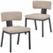 Leisuremod Teres Leather Dining Chair, Steel Legs & Poplar Wood Core, 2PK TC19TP2 - alternate 1