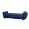Homeroots 93" Blue Microfiber Convertible Futon Sleeper Sofa And Toss Pillows With Storage 607072 - alternate 2