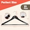 Lifemaster Wooden Clothes Hangers, Durable, Non-Slip, Space-Saving with 360Deg Swivel Hook, Black Finish, 10PK CMPWH10BK - alternate 2