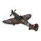 Homeroots 6" Green Metal Hand Painted 1940 Green and Brown Spit Fire Model Airplane 489436 - alternate 2