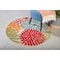 Homeroots 4' Green Orange Red And Blue Round Floral Indoor Outdoor Area Rug 546643 - alternate 3