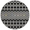 Homeroots 8' Black Ivory And Blue Round Geometric Washable Indoor Outdoor Area Rug 612174 - alternate 3