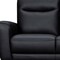 Homeroots 83" Black Leather Sofa With Brown Legs 546407 - alternate 2