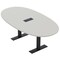 Skutchi Designs 7ft Conference Table With Power Unit | 6 Person Modular Boval Meeting Table | Harmony Series HAR-BOVL-48X84-T.BK-U779-EBLK - alternate 1