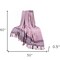 Homeroots 50" X 60" Pink Woven Cotton Striped Throw Blanket with Tassels and Embroidery 548936 - alternate 4