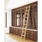 Quiet Glide 8.92 ft. Red Oak Contemporary Wheel Brushed Satin Brass Rolling Ladder, 12 ft. Rail QG.240-9RO-12-H.06B - alternate 1