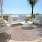 Homeroots 8' Merlot And Beige Round Abstract Washable Indoor Outdoor Area Rug 587214 - alternate 2