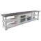 Homeroots 93" Gray and Ivory Solid Wood Cabinet Enclosed Storage Distressed TV Stand 528766 - alternate 4
