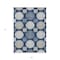 Homeroots 5' X 8' Navy Blue And Ivory Geometric Washable Indoor Outdoor Area Rug 593607 - alternate 2