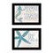 Homeroots Set Of Two Mermaid Kisses Starfish Wishes 3 Black Framed Print Wall Art, 2PK 408011 - alternate 1