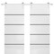 Sartodoors Sturdy Double Barn Door with Hardware, Planum 0015 White Silk and Aluminum Strips, 13FT Rail Hanger PLANUM0015DB-S-WS-84 x 96 (2* 42x96) - alternate 1
