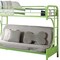 Homeroots 78" X 41" X 65" Twin Over Full Green Metal Tube Futon Bunk Bed 286585 - alternate 2
