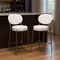 Homeroots Set of Two 29" White and Gold Velvet and Metal Low Back Bar Height Bar Chairs, 2PK 719631 - alternate 3