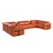 Homeroots Camel Italian Leather Power Reclining U Shaped Eight Piece Corner Sectional With Console 634676 - alternate 1
