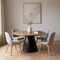 Homeroots 63" Brown and Black Solid Wood and Metal Pedestal Base Round Top Dining Table 597661 - alternate 4