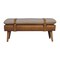 Homeroots 35in Brown Genuine Leather and Solid Wood Upholstered Storage Bench With Cabinet 717476 - alternate 1