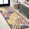 Jonathan Y Minori Floral High-Low Cream/Red/Blue 2 ft. x 8 ft. Indoor/Outdoor Runner Rug AMC109B-28 - alternate 1