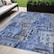 Homeroots 5' X 8' Navy Blue And Sky Blue Village Houses Washable Indoor Outdoor Area Rug 577848 - alternate 1