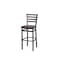 Bfm Seating Lima Ladder Back Barstool - Vintage Walnut Relic Seat - Steel Frame - Sand Black Finish 2160BVWR-SB - alternate 1