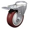 Service Caster 4 Inch SS Maroon Polyurethane Swivel Bolt Hole Caster with Total Lock Brake SCC SCC-SSBHTTL20S414-PPUB-MRN - alternate 1