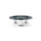 Homeroots 49" Black and Silver Mirrored Glass and Stainless Steel Round Coffee Table 714520 - alternate 1