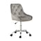 Homeroots Gray Tufted Velvet Swivel Adjustable Height Office Desk Chair 527312 - alternate 2