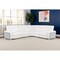 Homeroots Gray And White Faux Leather Power Reclining Curved Corner Sectional With Console 564420 - alternate 1