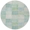 Homeroots 8' Blue Round Geometric Washable Indoor Outdoor Area Rug 608165 - alternate 3