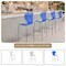 Leisuremod Oyster Acrylic Barstool with Steel Frame in Chrome Finish, Transparent Blue OC31TBU - alternate 2