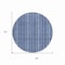 Homeroots 8' Denim Blue And Ivory Round Striped Washable Indoor Outdoor Area Rug 615045 - alternate 3