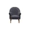 Homeroots 33" Dark Gray And Brown Linen Arm Chair 534141 - alternate 3