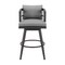 Homeroots 40" Gray Metal Swivel Outdoor Bar Height chair with Footrest 571176 - alternate 3