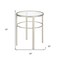 Homeroots 22" Silver And Clear Glass And Steel Round End Table 543814 - alternate 2