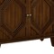 Homeroots 34in Brown Wood Carved Geometric Accent Cabinet With Two Doors 691651 - alternate 2