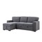 Homeroots 92" Light Gray Sleeper USB Sleeper Sofa And Toss Pillow With Black Legs 559221 - alternate 3