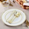 Elama 150 Piece Disposable Plastic Dinnerware Party Set for 25 Guests in White with Gold Trim 750124340M - alternate 3
