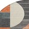 Homeroots 8' Gray Gold And Salmon Round Geometric Washable Indoor Outdoor Area Rug 617982 - alternate 2