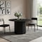 Homeroots 46" Black Solid Wood Pedestal Base Round Top Dining Table 721046 - alternate 2