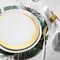 Smarty Had A Party 7.5" White with Gold Moonlight Round Disposable Plastic Appetizer/Salad Plates (120 Plates), 120PK 967WHG-CASE - alternate 2