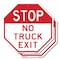 Signmission Stop No Truck Exit, 6 inch X 6 inch, Plastic Sign, 2PK OC-P-2PACK-6-324 - alternate 1